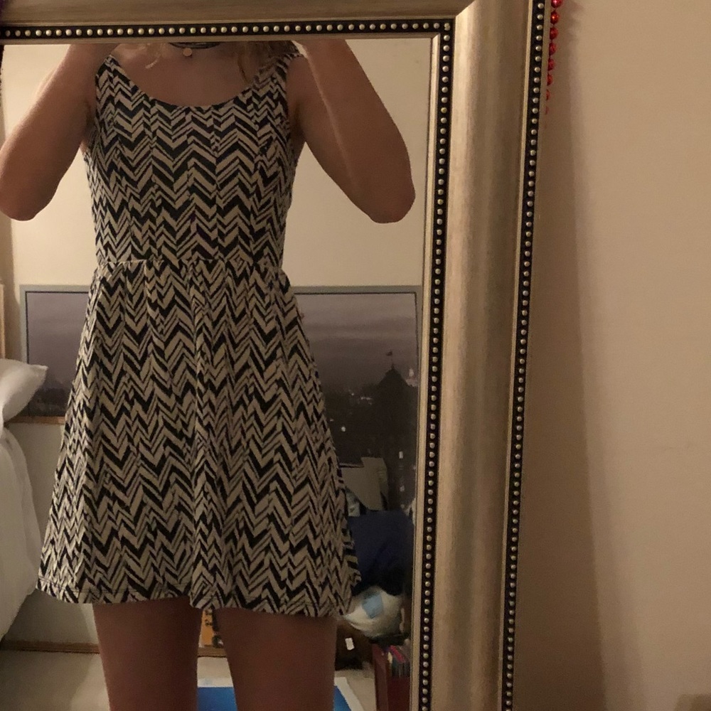 Block and white striped dress